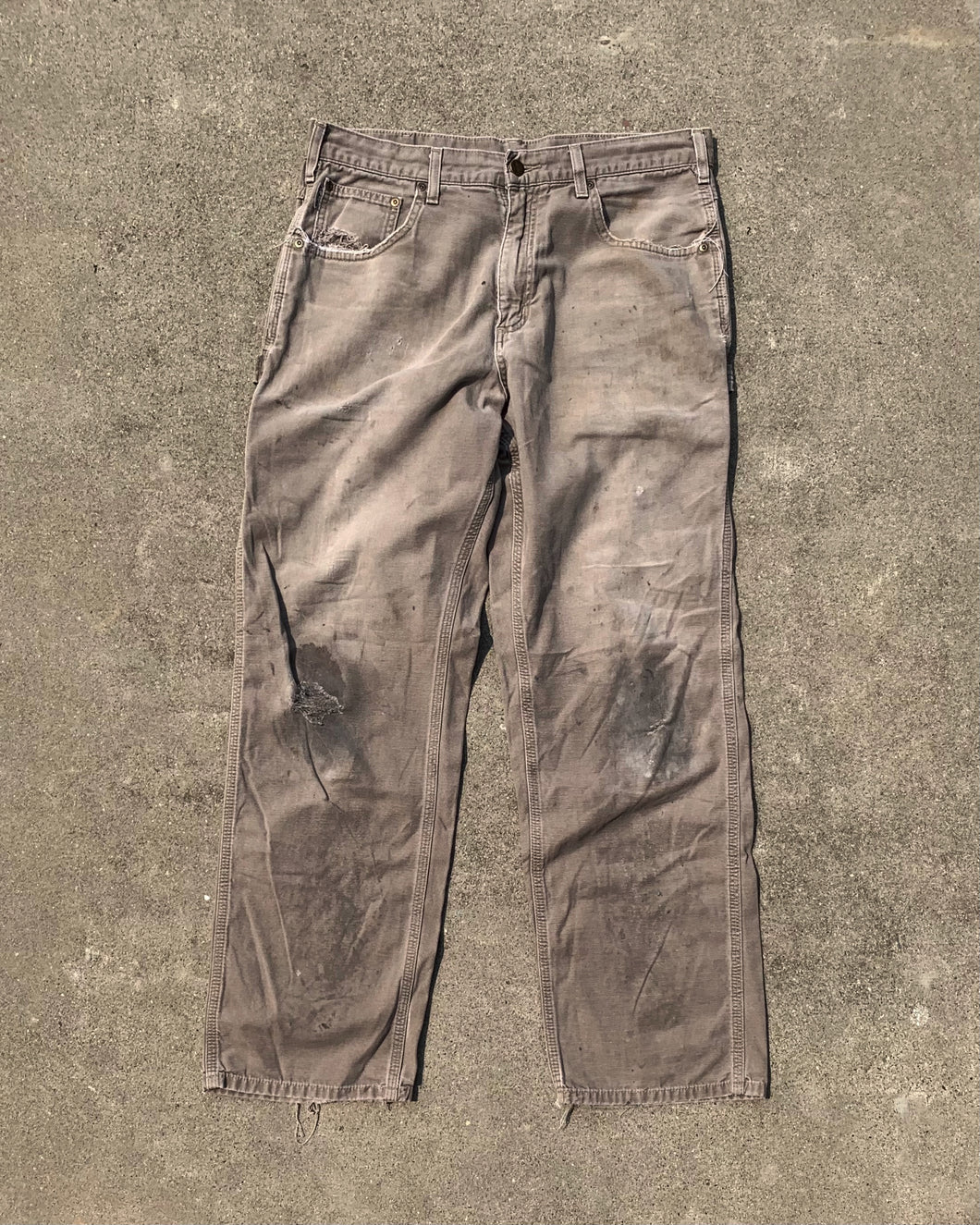 Light Grey Carhartt Distressed Carpenter Pants