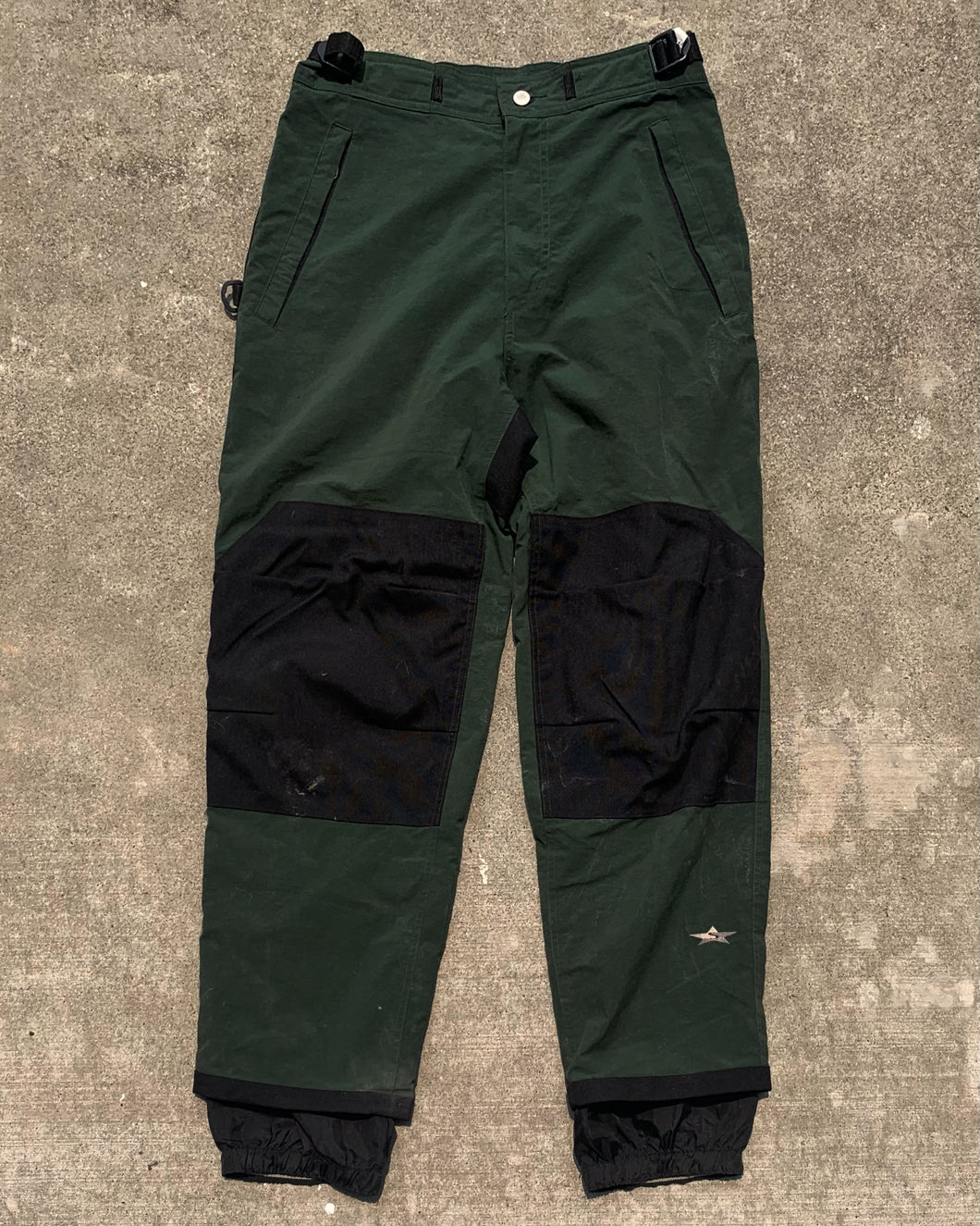Vintage 90's Green-Black Panel Insulated Snow Pants