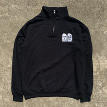 Load image into Gallery viewer, Let My People Play Embroidered Black Zip Up Turtleneck Sweatshirt
