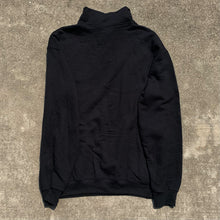 Load image into Gallery viewer, Let My People Play Embroidered Black Zip Up Turtleneck Sweatshirt
