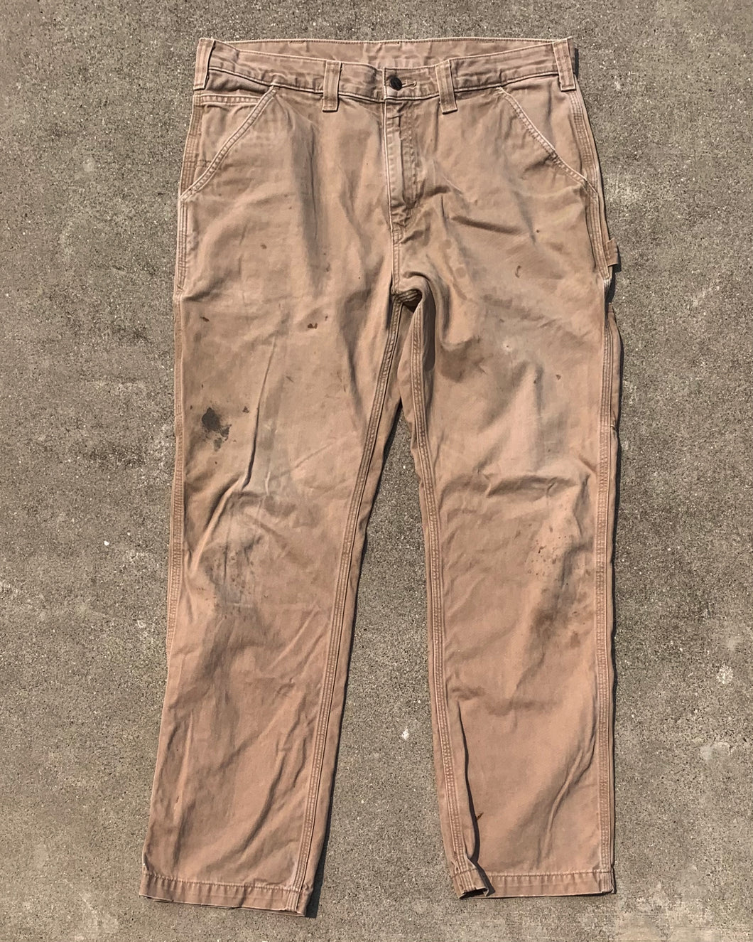 Beige Carhartt Stained Carpenter Pants