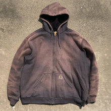 Load image into Gallery viewer, Carhartt Heavily Faded Grey Rain Defender Hooded Zip Up Jacket
