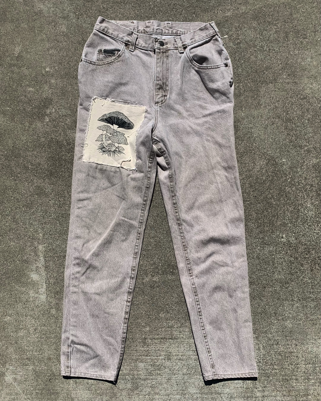 Lee Stone Mushroom Patch Custom Jeans