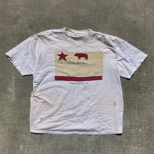 Load image into Gallery viewer, Vintage 90&#39;s Stained California Bear Flag White T-Shirt
