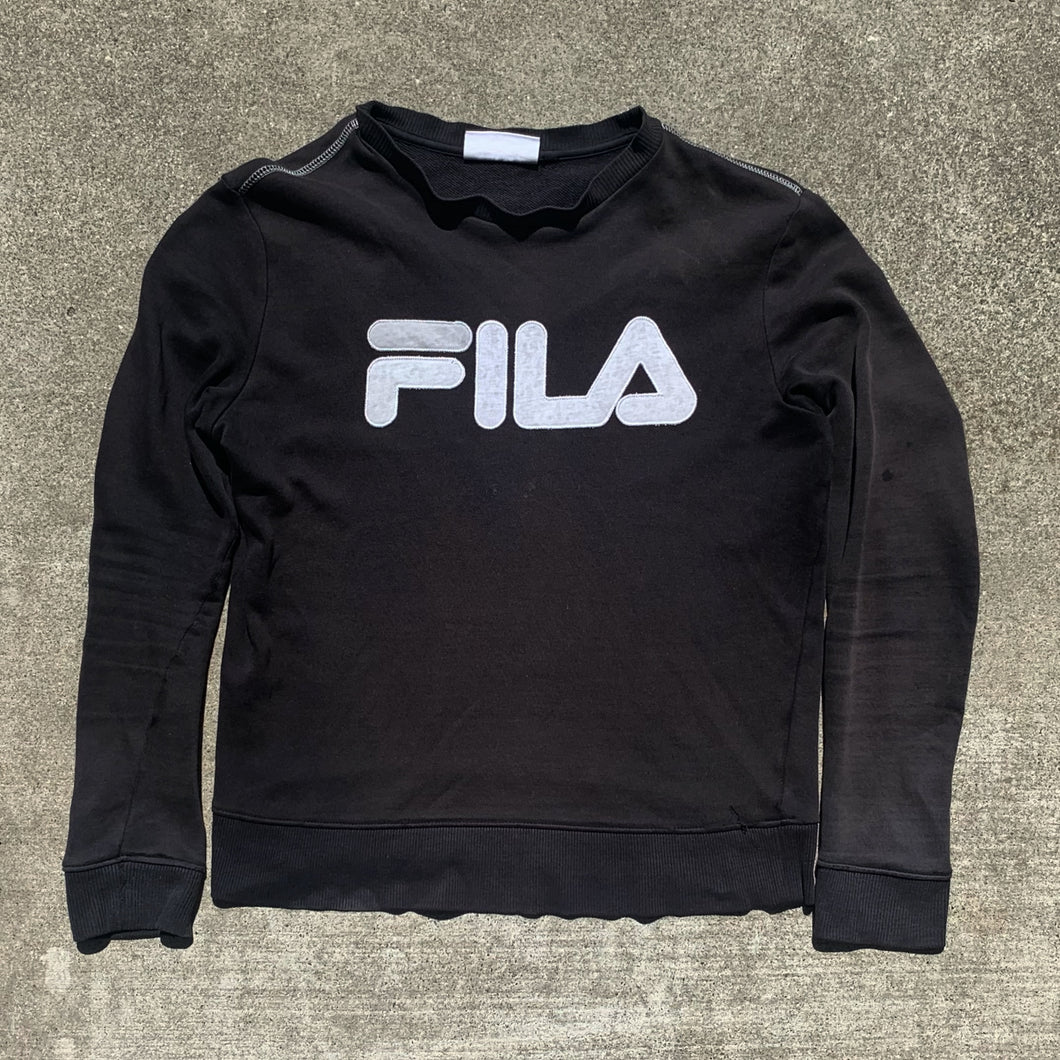Vintage 90's FILA Faded and Distressed Embroidered Sweatshirt