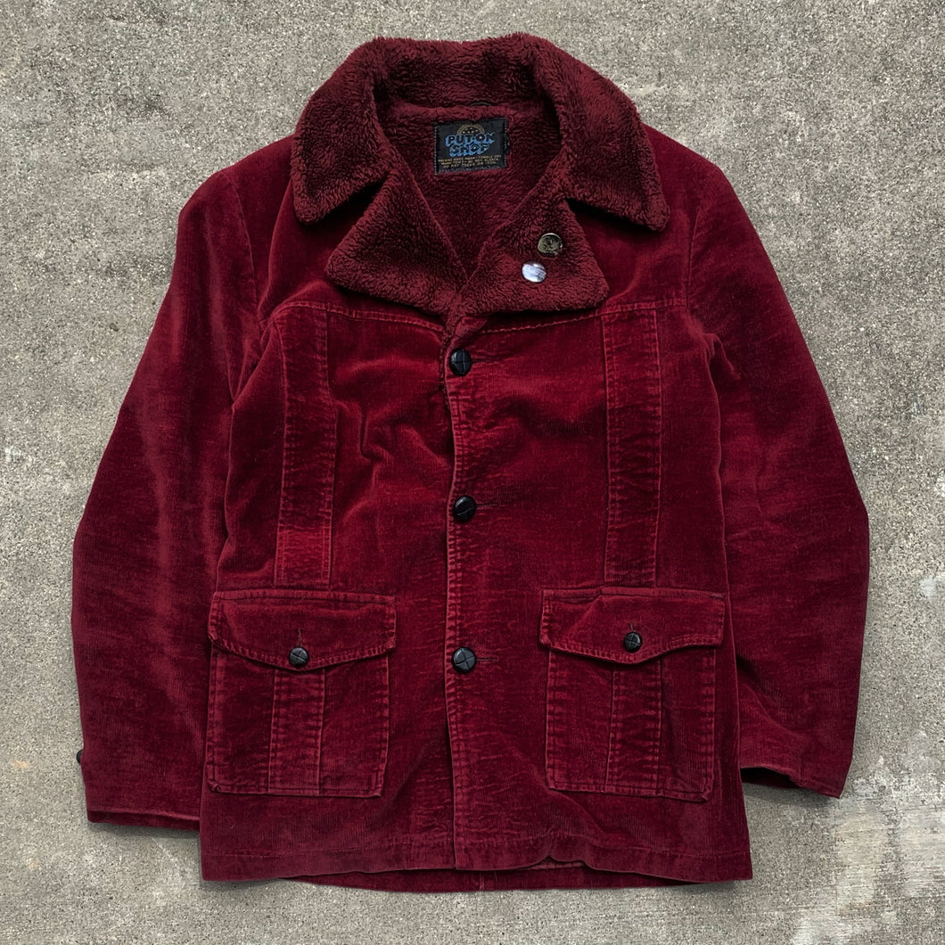 Vintage 70's Red Corduroy Jacket with Buttons