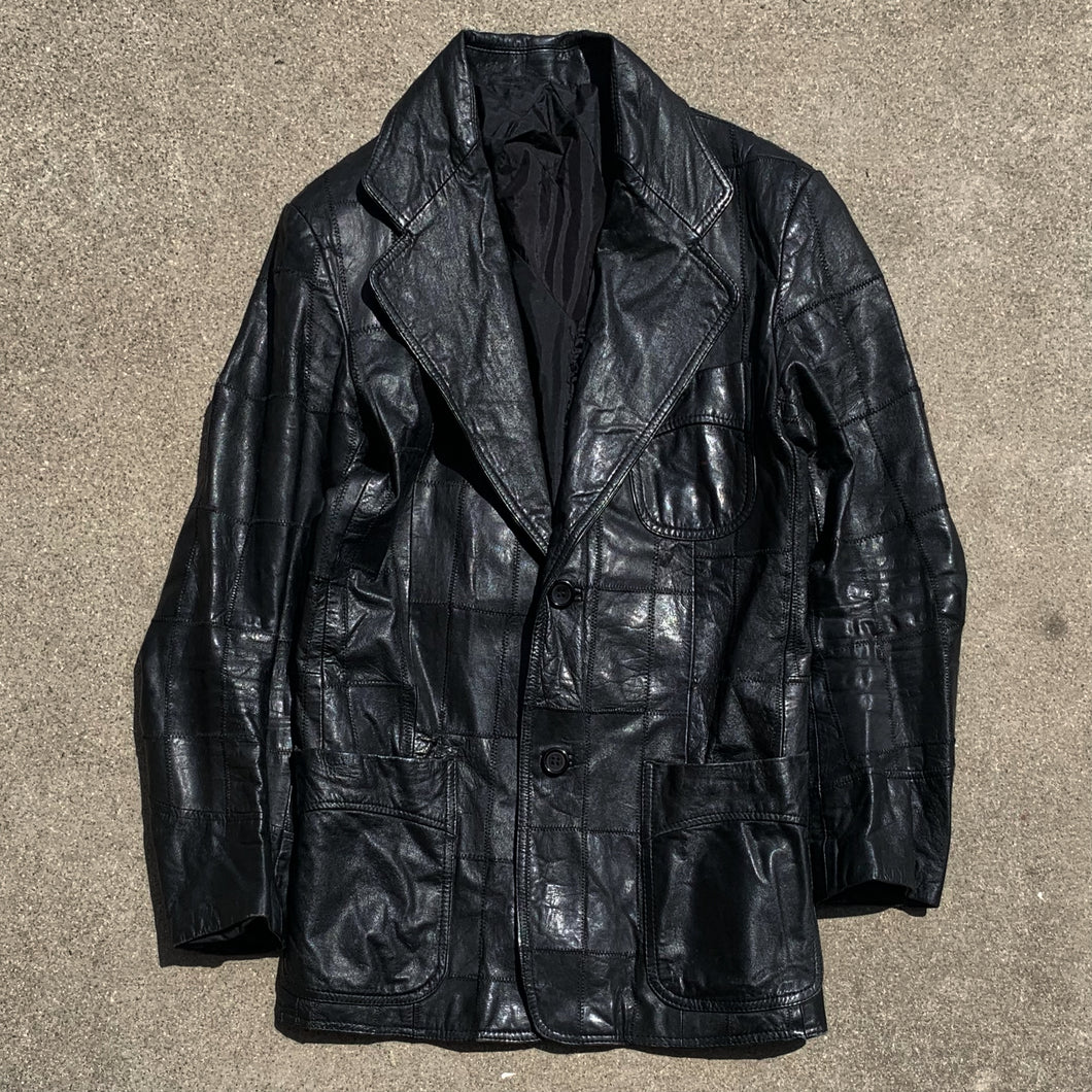 Vintage 70's Collared Slim Leather Jacket