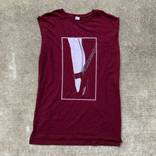 Load image into Gallery viewer, Burgundy Stiletto Graphic Cutoff Sewn Shirt
