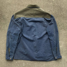 Load image into Gallery viewer, Vintage Blue Khaki Green Denim Zip Up Shirt
